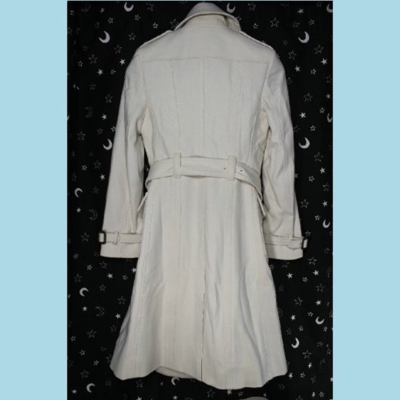 Burberry London Womens Military Trench Coat 36 2 Butter Heavy Wool Recent NEW - Picture 3 of 13